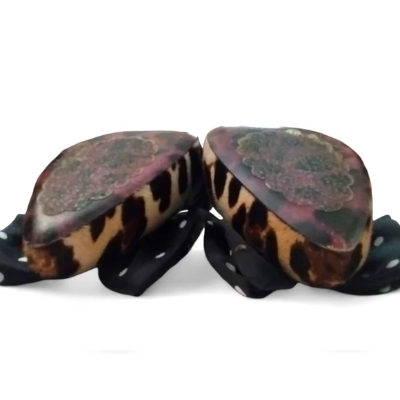 Dolce & Gabbana Polka Dot Leopard Slingback Heels Pumps 40 - Picture 6 of 9